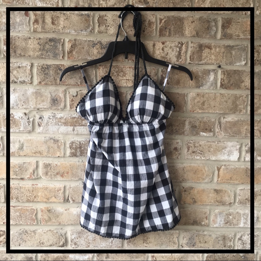 HALTER TIE TOP SWEETHEART CUT in BUFFALO CHECK